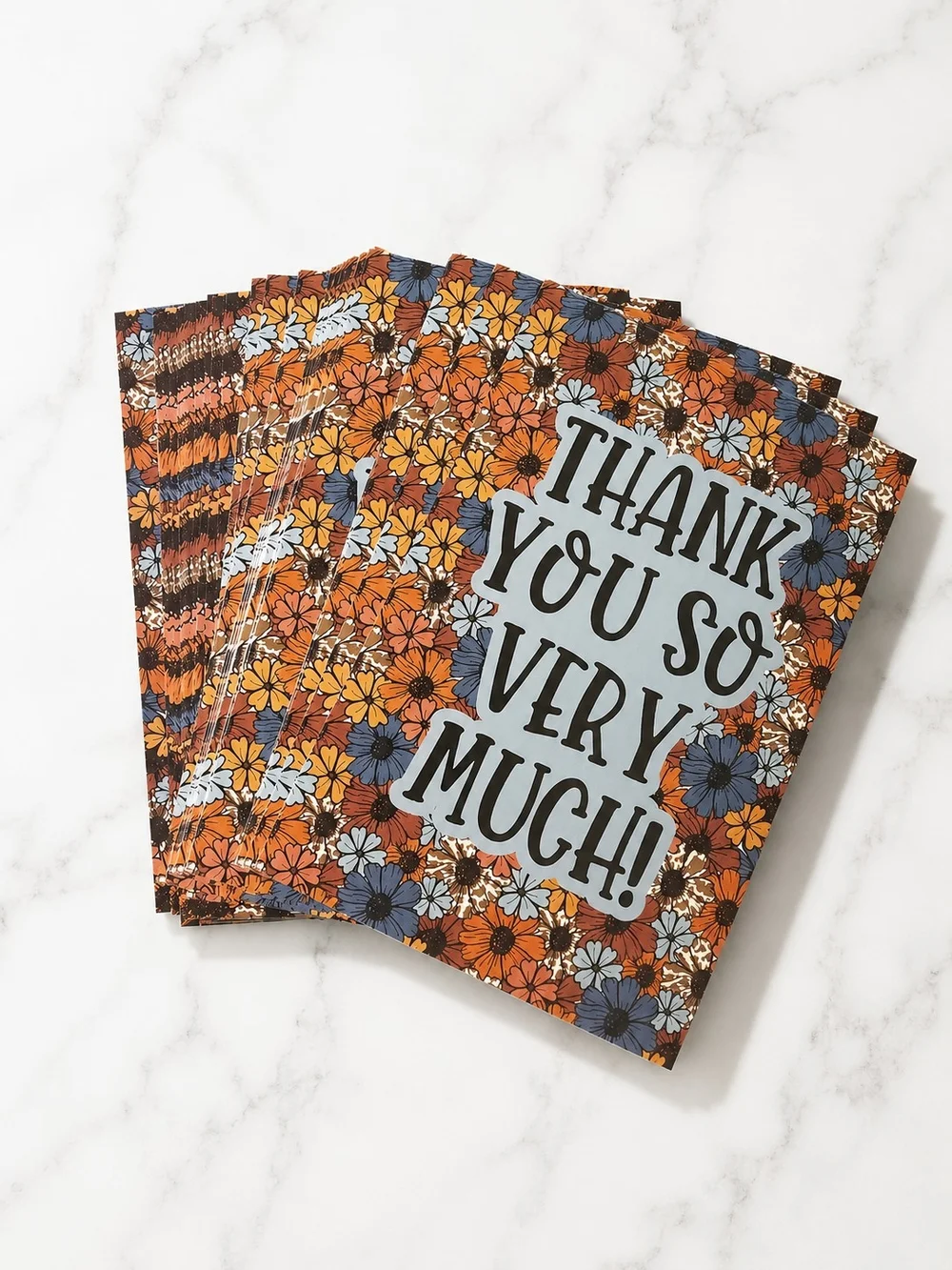 40 Pack Thank You Package Insert Cards | Small Business Order Insert Brown Black